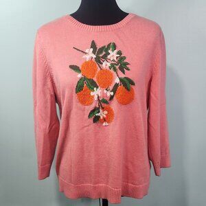 Talbots Bold Oranges Crewneck Sweater Pink L
Lot H